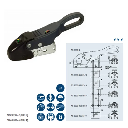 Winterhoff kapcoslófej WS 3000 cső 60 mm stabilizátoros