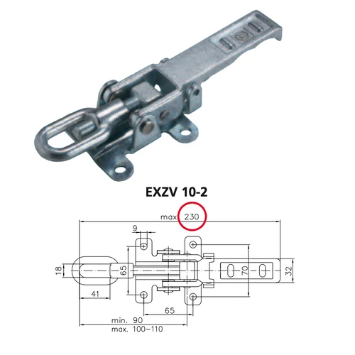 Kép 2/2 - Winterhoff platózár billenő platóhoz - 230 mm