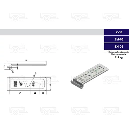 Kép 3/3 - SPP Z06 ajtózár szett, ellendarabbal