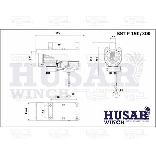 Kép 2/4 - Husar BST P 150/300 elektromos csörlő