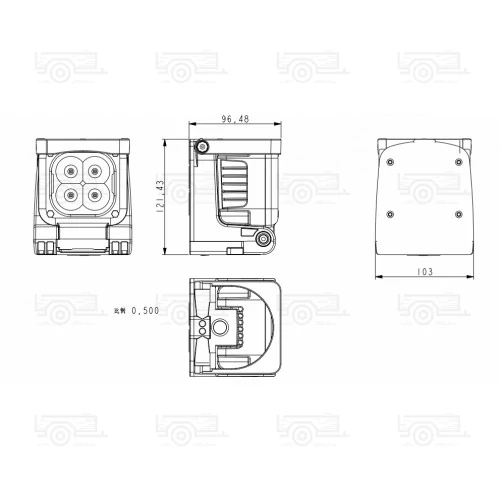Kép 2/2 - Munkalámpa L0063 4x LED