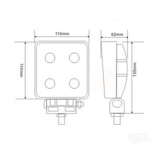 Kép 2/2 - Munkalámpa L0075 4x LED