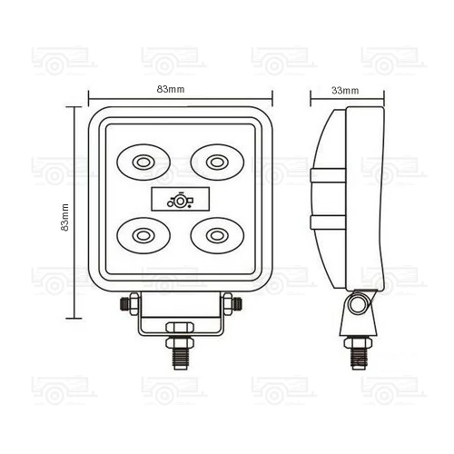Kép 2/3 - TruckLED munkalámpa, 5x3watt, mini