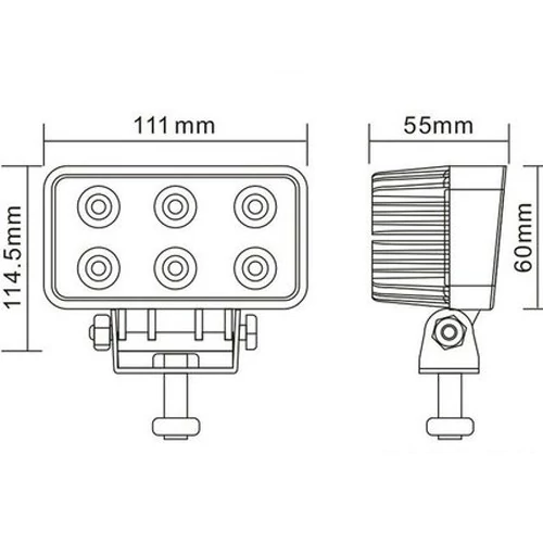 Kép 2/4 - TruckLED munkalámpa, terítő fénnyel szögletes, 14 watt, 12/24 V