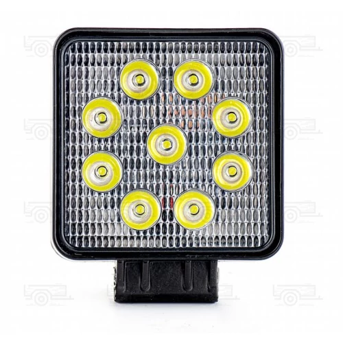 TruckLED munkalámpa, terítő fénnyel szögletes, 27 watt, 12/24 V
