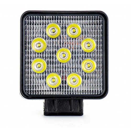 TruckLED munkalámpa, terítő fénnyel szögletes, 27 watt, 12/24 V