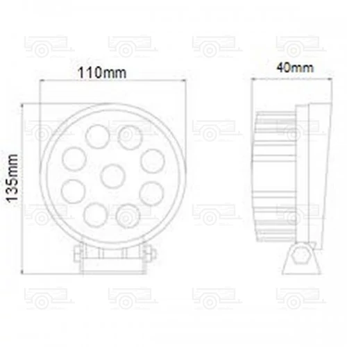 Kép 2/3 - TruckLED munkalámpa, szúró fénnyel,kerek 24 watt, 12/24 V