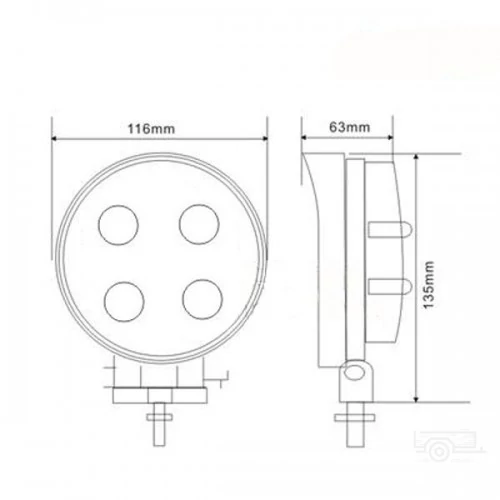 Kép 2/2 - Munkalámpa L0074 4x LED