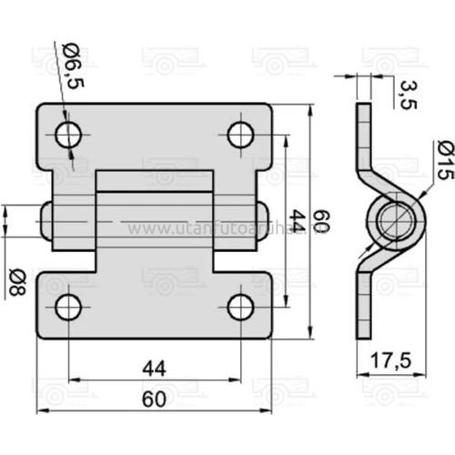 Kép 2/2 - Zsanér ajtóhoz hajlított INOX