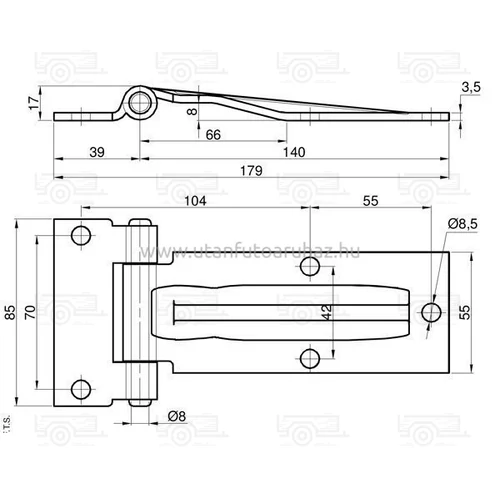 Kép 2/2 - Zsanér ajtóhoz komplett