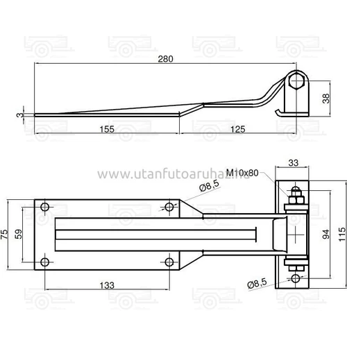 Kép 2/2 - Ajtózsanér inox