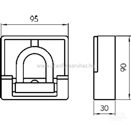 Kép 2/3 - Rögzítő fül 90x95 hegeszthető