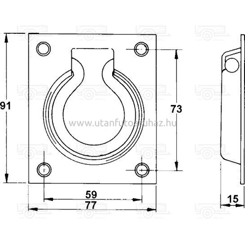 Kép 2/2 - Rögzítő fül 76x90 mm
