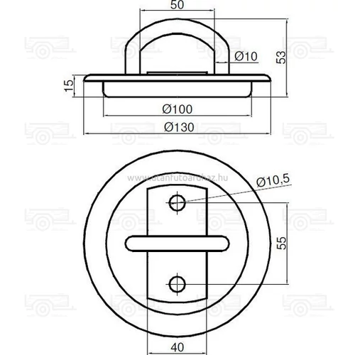 Kép 2/2 - Rögzítő fül tányéros
