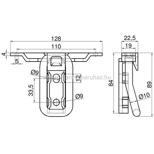 Kép 2/2 - Rögzítő fül öntött házban