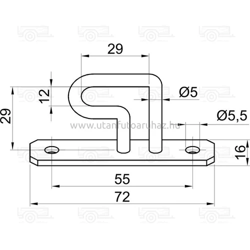 Kép 2/2 - Ponyvafül hajlított füllel