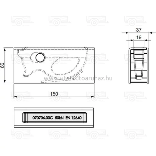 Kép 3/3 - Rögzítő fül 37x150 mm