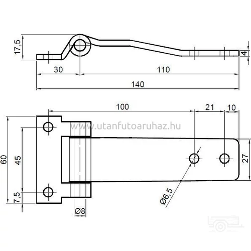 Kép 2/2 - Lapzsanér fix ajtóhoz