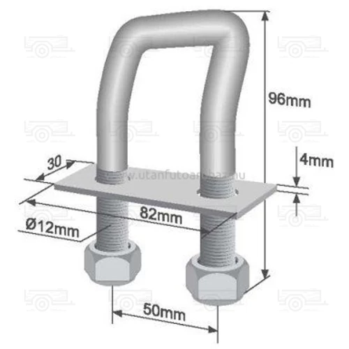 Rögzítő fül U 50x96 mm