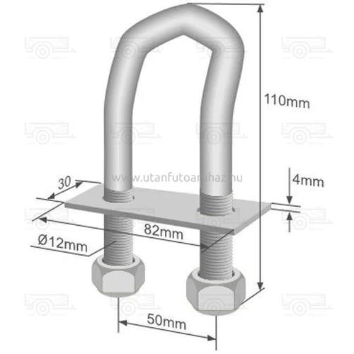 Rögzítő fül U 50x110 mm