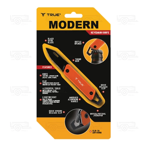 Kép 6/6 - TRUE UTILITY MODERN KEY CHAIN KNIFE - Orange (Gift Box)