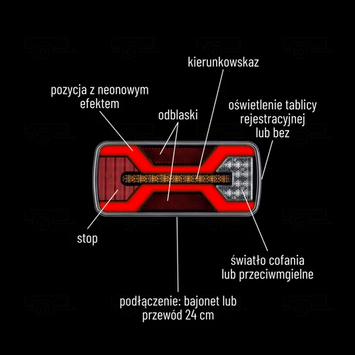 Kép 13/13 - X-SPIDER hátsó lámpa, jobb, tolató,rendszám v., bajonet, L2431