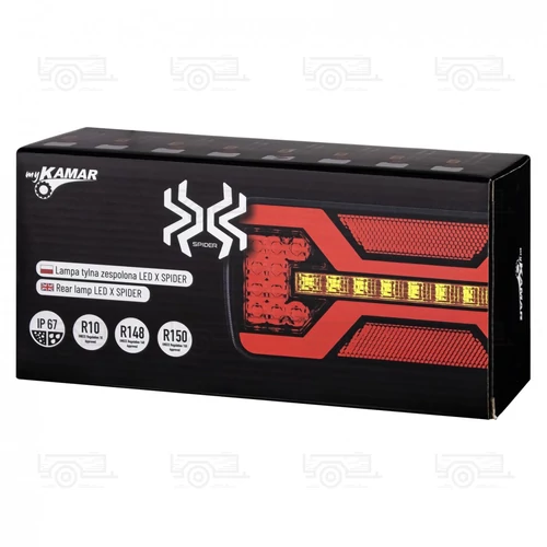 Kép 7/10 - X-SPIDER hátsó lámpa, bal, ködlámpa,rendszám v., vezetékes, L2426