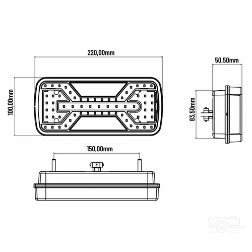 Kép 8/10 - X-SPIDER hátsó lámpa, bal, ködlámpa,rendszám v., vezetékes, L2426
