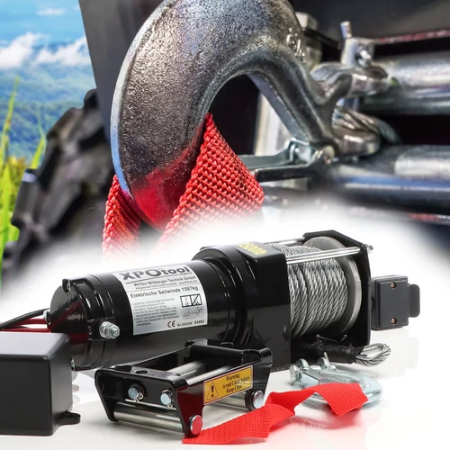Kép 2/9 - XPOtool 3500 elektromos csörlő, 10,5m drótkötéllel