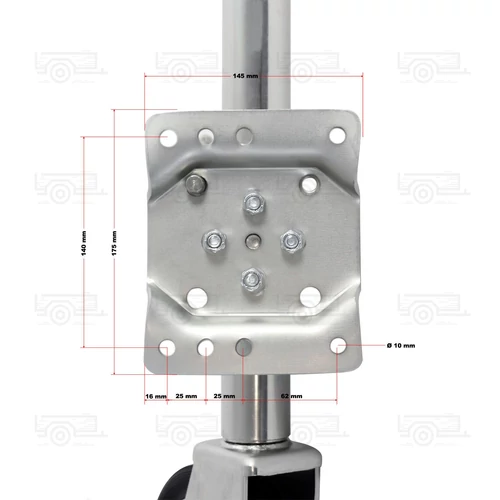 Kép 8/10 - XPOtool orrkerék 160x40 mm-es kerékkel, elfordítható kivitel - 540 kg