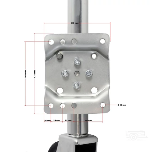 Kép 8/10 - XPOtool orrkerék 160x40 mm-es kerékkel, elfordítható kivitel - 540 kg