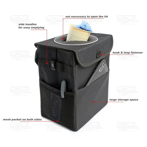 Kép 3/9 - XPOtool autós szemetes 8 literes vízálló összecsukható fedél, 3 zseb