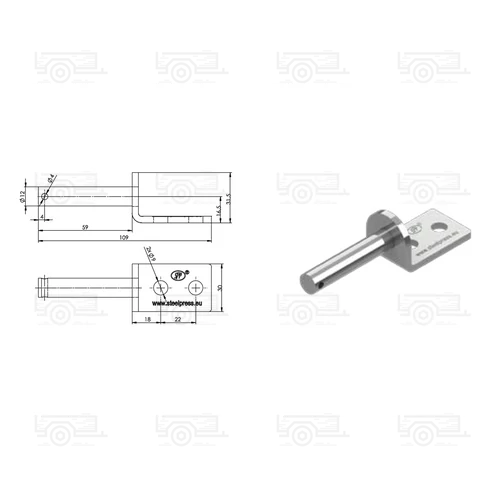 SPP UZ-01A zsanér talp Ø13 mm