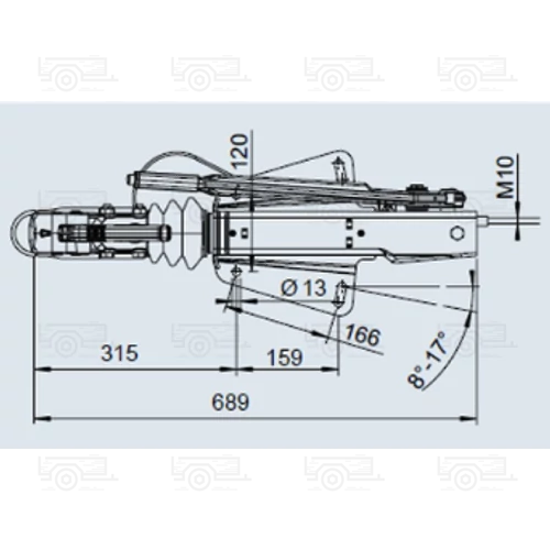 Kép 2/2 - Ráfutófék-V 251 S, 2700 kg, felső, Fék 3062/3081, AK 270 Optima