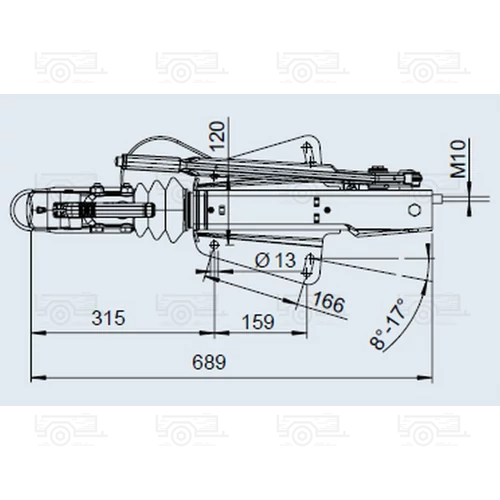 Kép 2/2 - Ráfutófék-V 251 S, 2700 kg, alsó, Fék 2361, AK 270 Optima