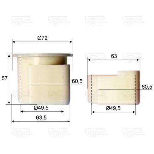 AL-KO 161S , 251S, 251G vonófej persely készlet - 50mm tolórúdhoz