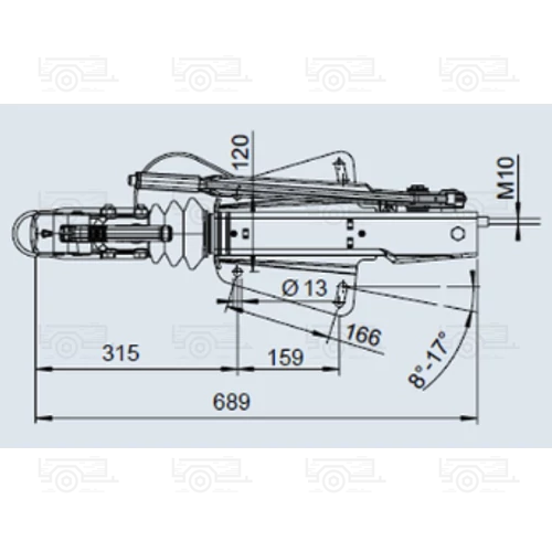 Kép 2/2 - Ráfutófék-V 251 S, 2700 kg, felső, Fék 2361, AK 270 Optima