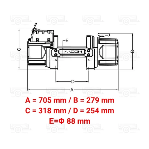 Kép 9/14 - Macon Professional PT-24.0 elektromos csörlő, 25m acélsodronnyal