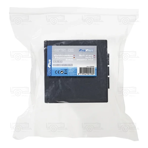 Kép 7/7 - CEE, beépíthető dugó, szögletes, fekete