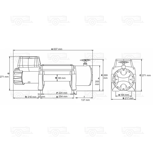 Kép 7/7 - Dragon DWT 22000 HD elektromos csörlő