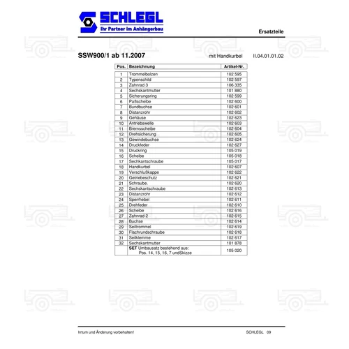 Kép 4/4 - Schegl SW900 kézi csörlő