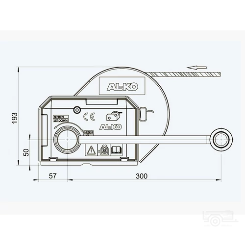 Kép 2/3 - AL-KO Optima 901 PLUS kézi csörlő, üres dobbal