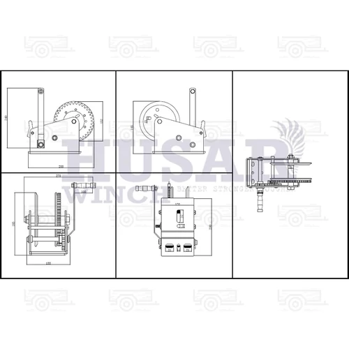 Kép 2/2 - Husar R 3500 lbs kézi csörlő drótkötéllel