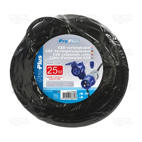 Kép 5/5 - CEE, H07RN-F, hosszabbítókábel, 25 m, CEE szögletes csatlakozóval + Schuko aljzat, 3x2,5 mm²