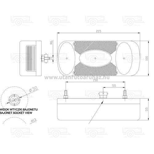 Kép 2/2 - Utánfutó elek.vezér. 7pin/5m + lámpák MD-36 SET