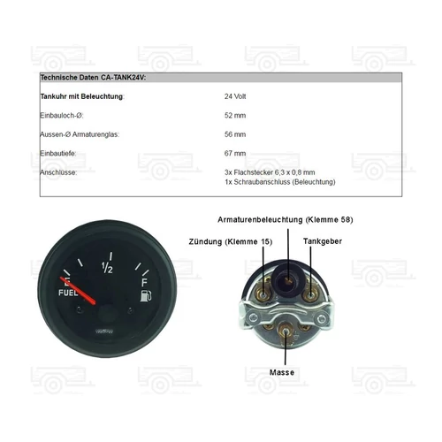 Kép 4/4 - Üzemanyag mérő műszer 24V, Ø 52 mm
