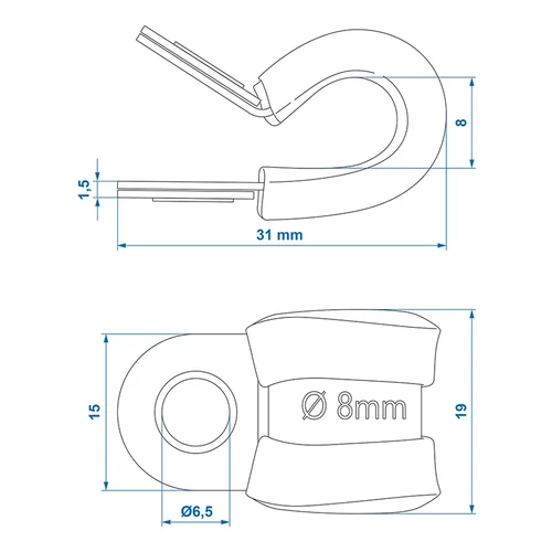Kép 3/4 - ProPlus kábel rögzító fül, 10 mm