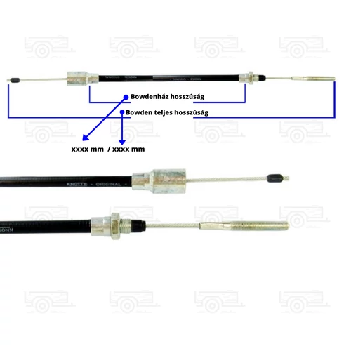 Kép 2/2 - KNOTT fékbowden nippel-menet 730 mm /940 mm