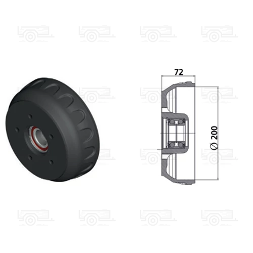 Kép 2/2 - KNOTT fékdob 200 csapágyazva 98×4