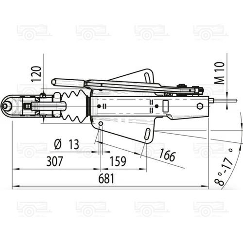 Kép 2/2 - Ráfutófék-V 251 S, 2700 kg, felső, Fék 1637/2051, AK 270 Optima